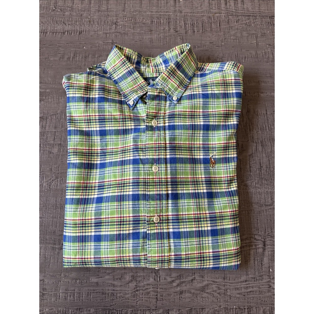 Ralph Lauren Shirt Men's L Classic Fit Button Down Plaid Long Sleeve Pony Logo‎